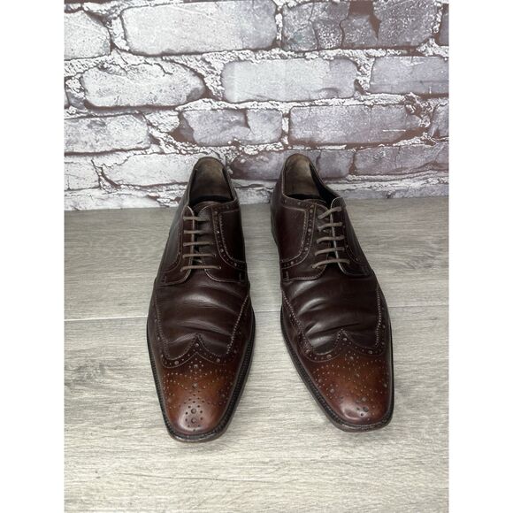 Dolce & Gabbana Brown Leather Oxfords Lace Up Wingtip Shoes Sz Men Sz 7.5M US main image 9